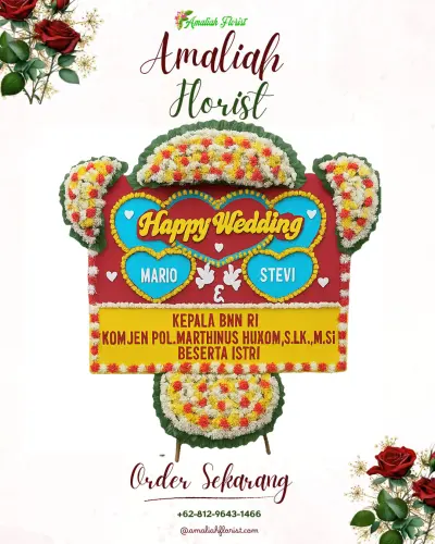 Karangan Papan Bunga Pernikahan di Ciluar